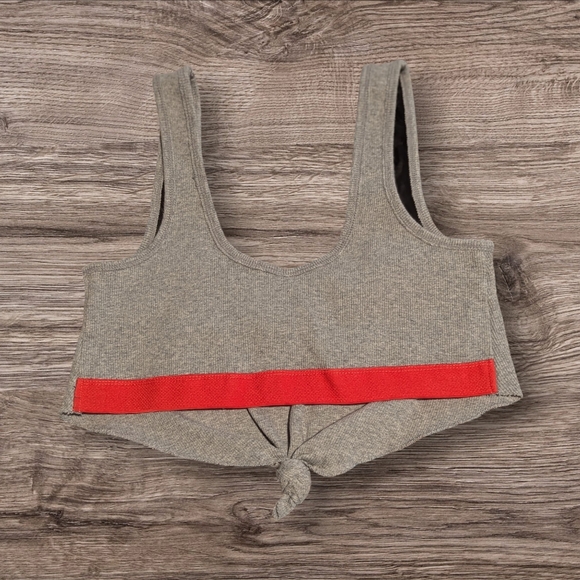 Free People Gray Knotted Top - Picture 3 of 4